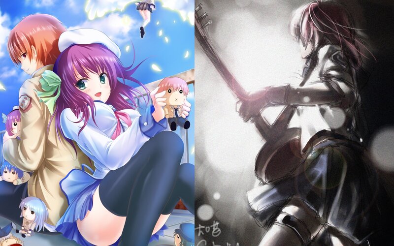 Anime art split scene