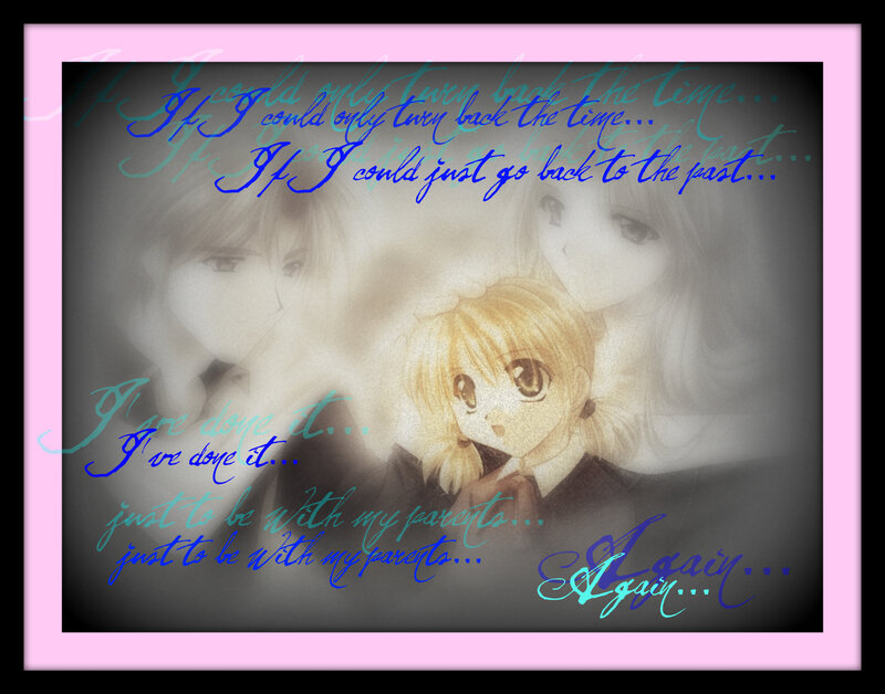 anime art with regretful text