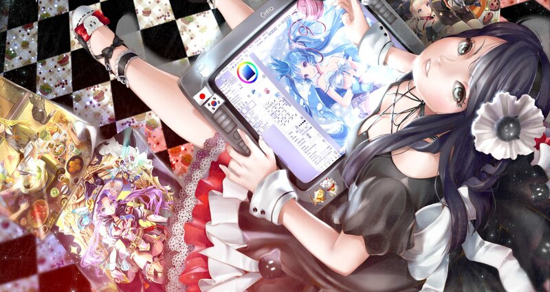 Anime Artist Drawing — Black