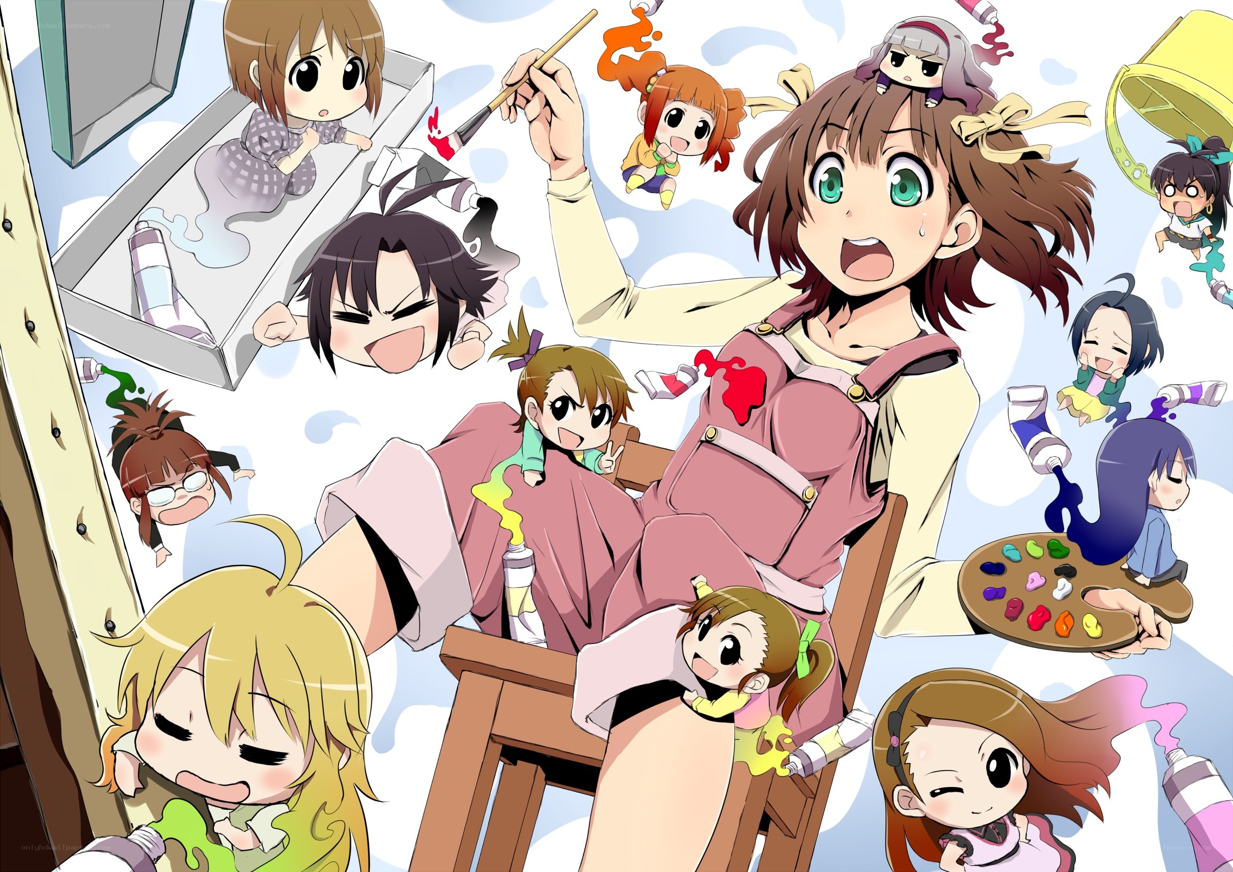 Anime artist with chibi characters