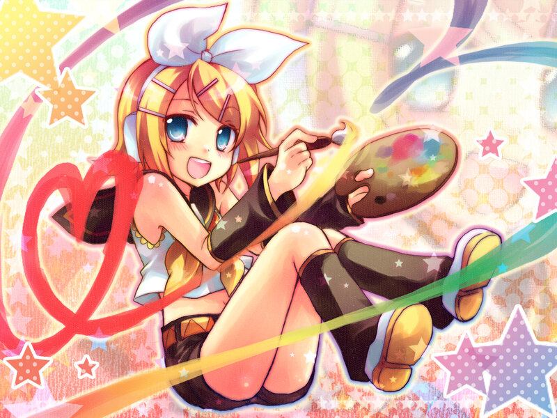 Anime artist with paintbrush
