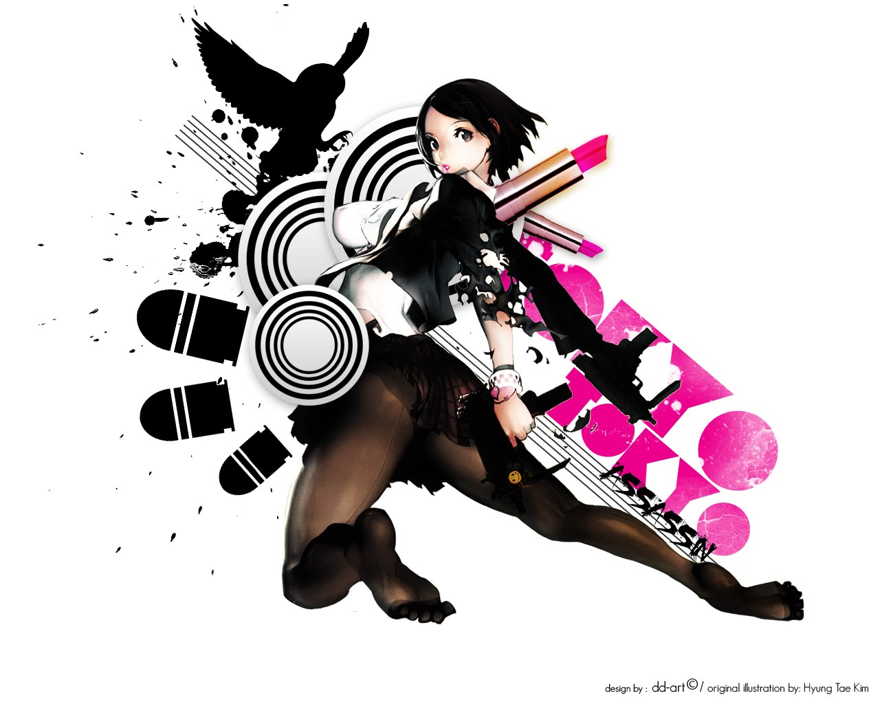 anime assassin with lipstick weapon