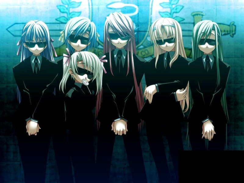 anime assassins in black suits