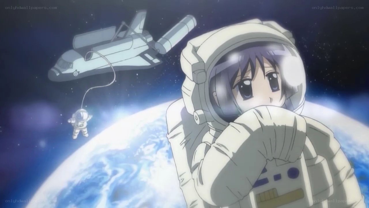anime astronaut in space