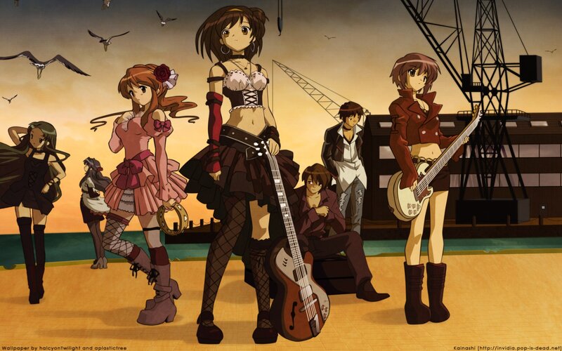 Anime band at the harbor