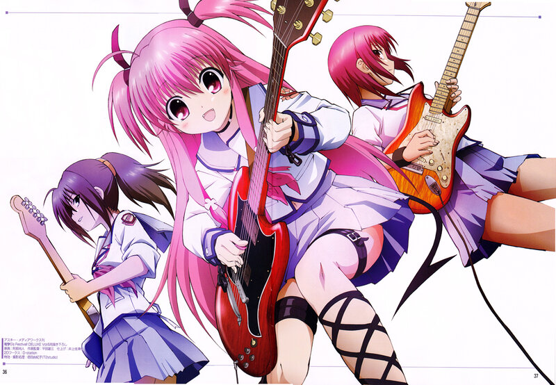 Anime band girls with guitars