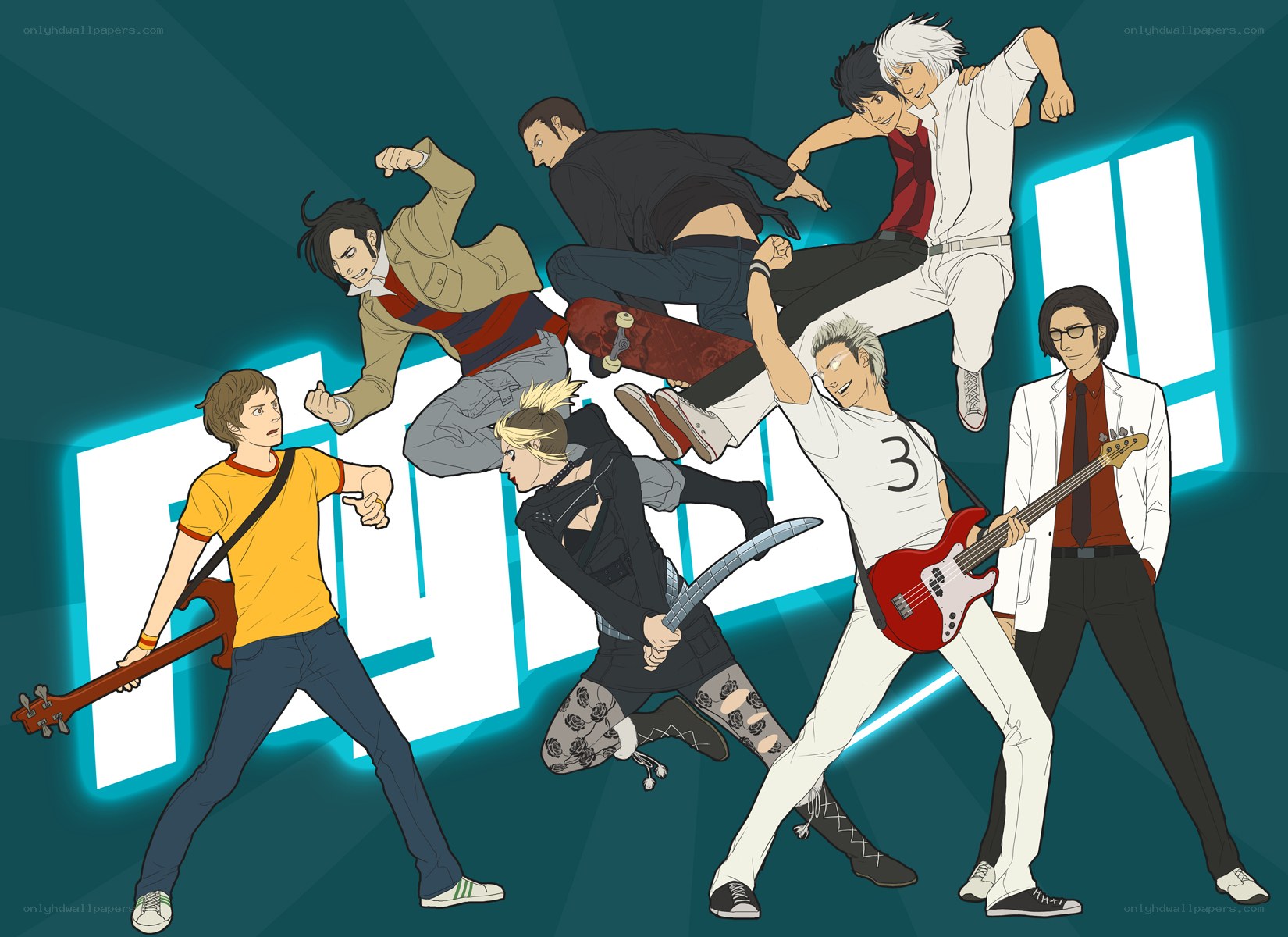 anime band group portrait