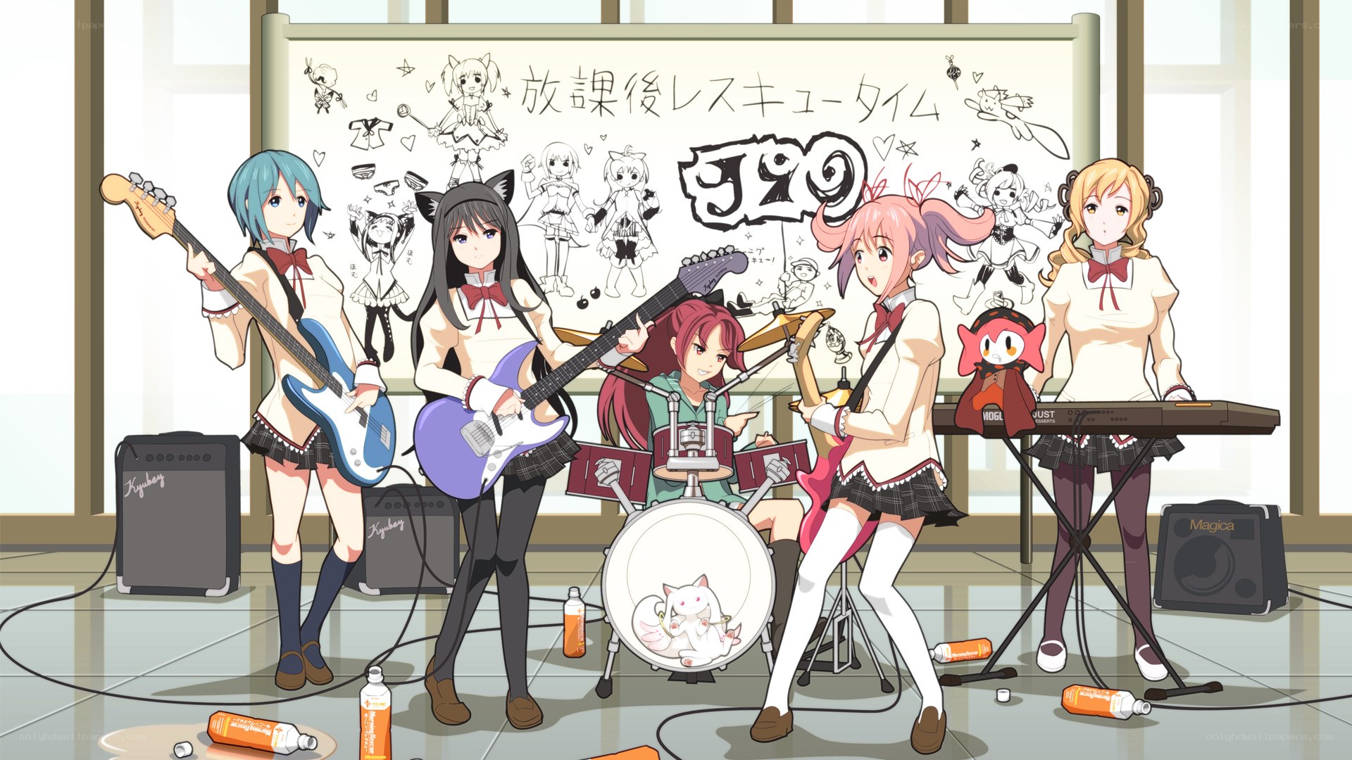 Anime band in classroom