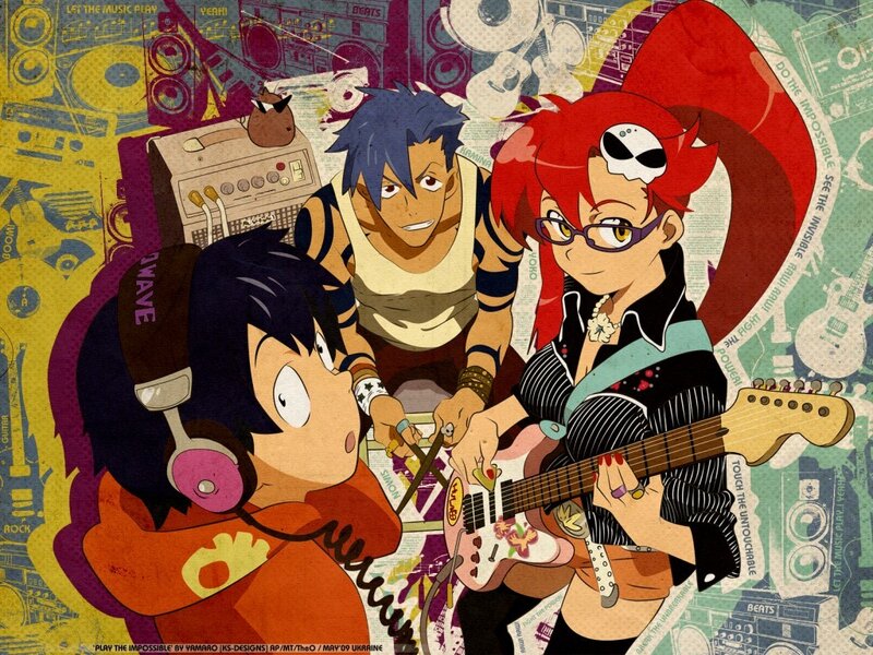Anime band members in music collage