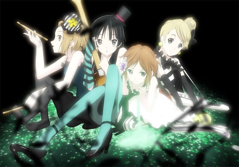 anime band members on stage