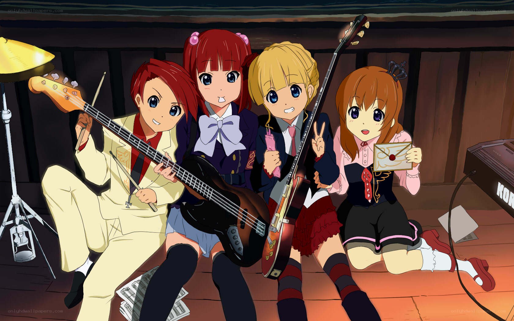 anime band members posing together