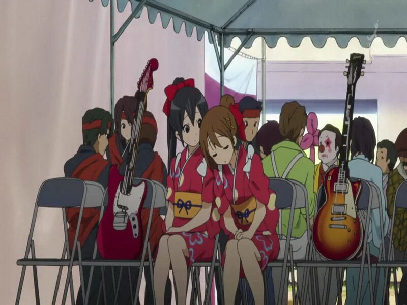 Anime band members waiting
