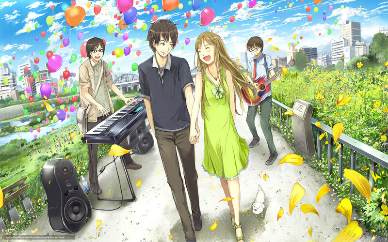 Anime band on a sunny day