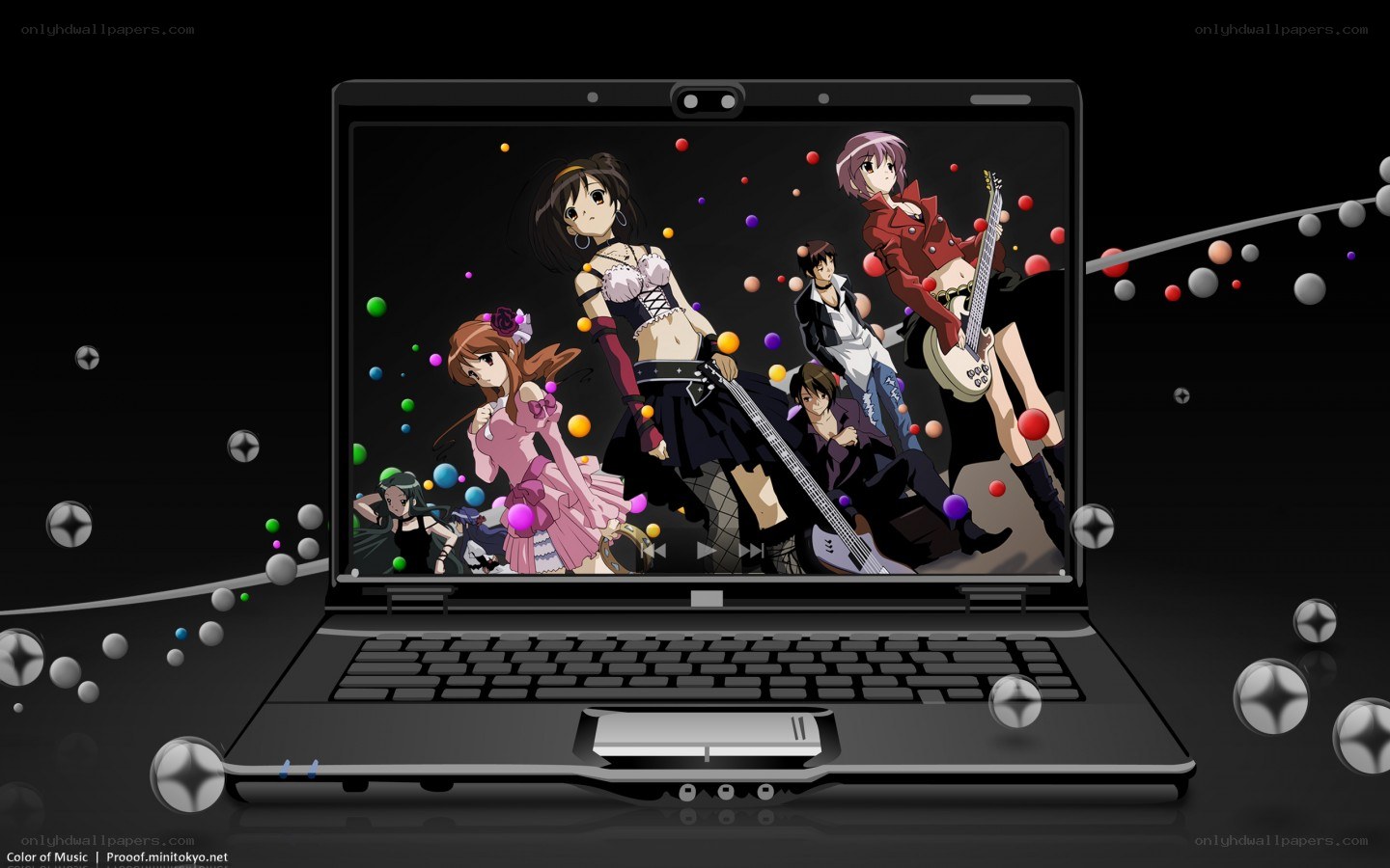 Anime band on laptop screen