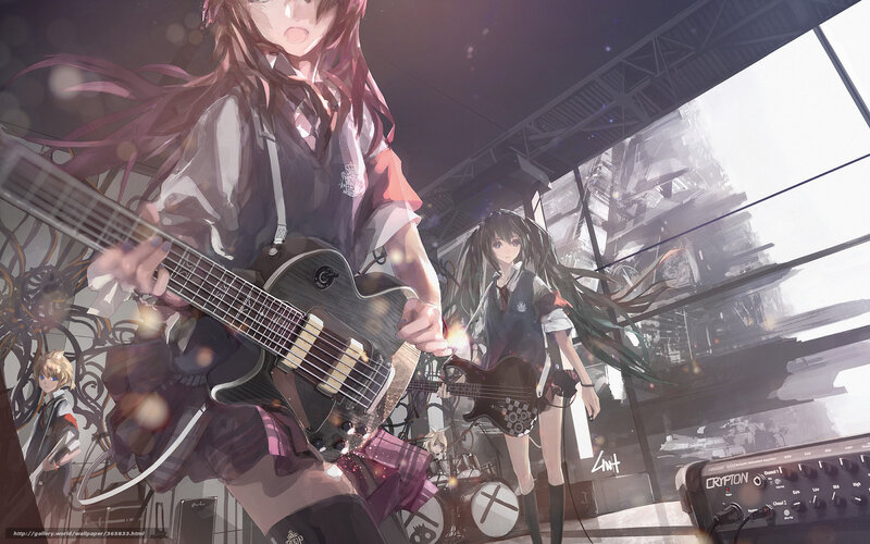 Anime Band on Stage — Purple, Dramatic