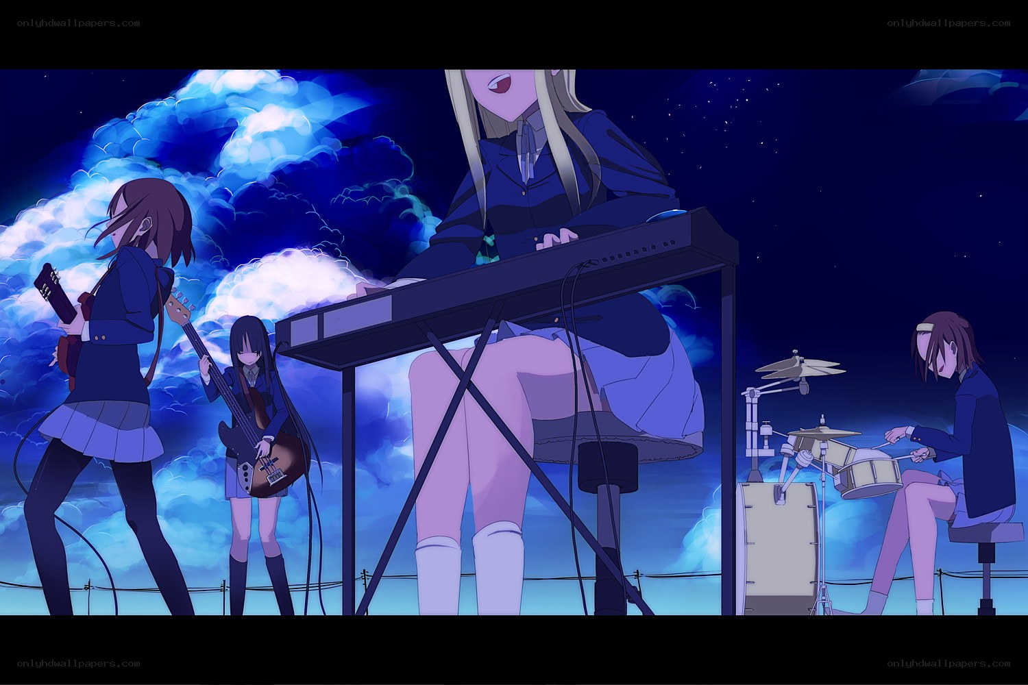 Anime band performing at night