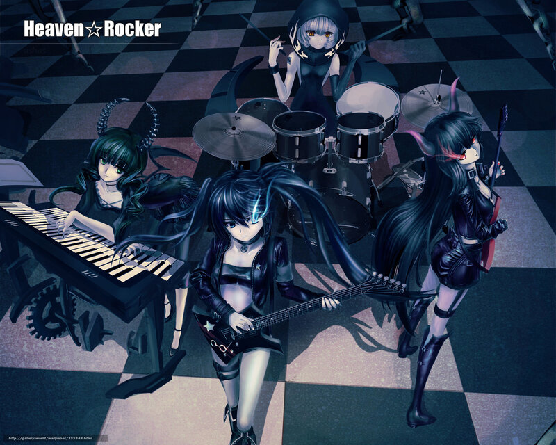Anime Band Performing — Black, Dramatic, Digital Art, Keyboard, Guitar