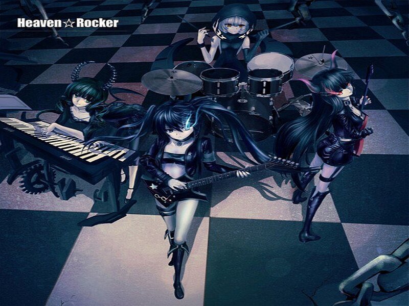 Anime Band Performing — Black, Dramatic, Digital Art, Keyboard