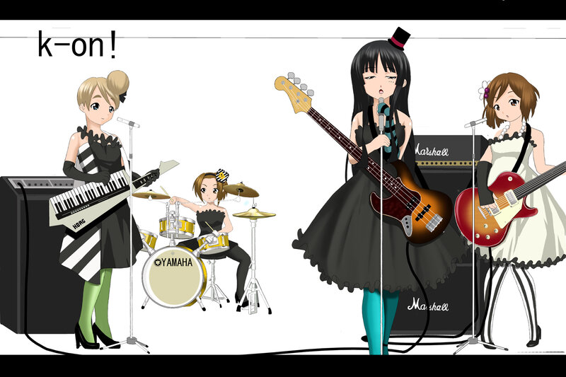 Anime Band Performing — Black, Energetic, Drums