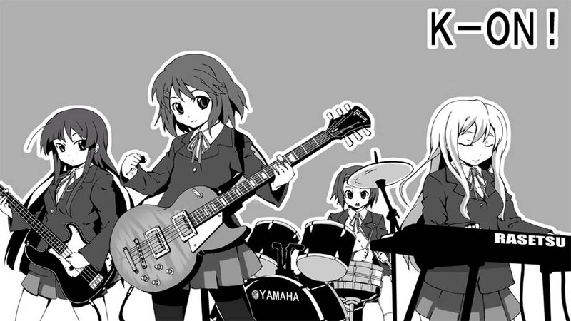 Anime Band Performing — Black, Energetic, Manga