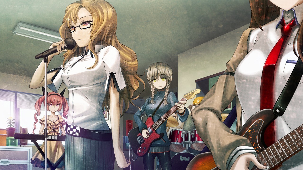 Anime band performing in a classroom