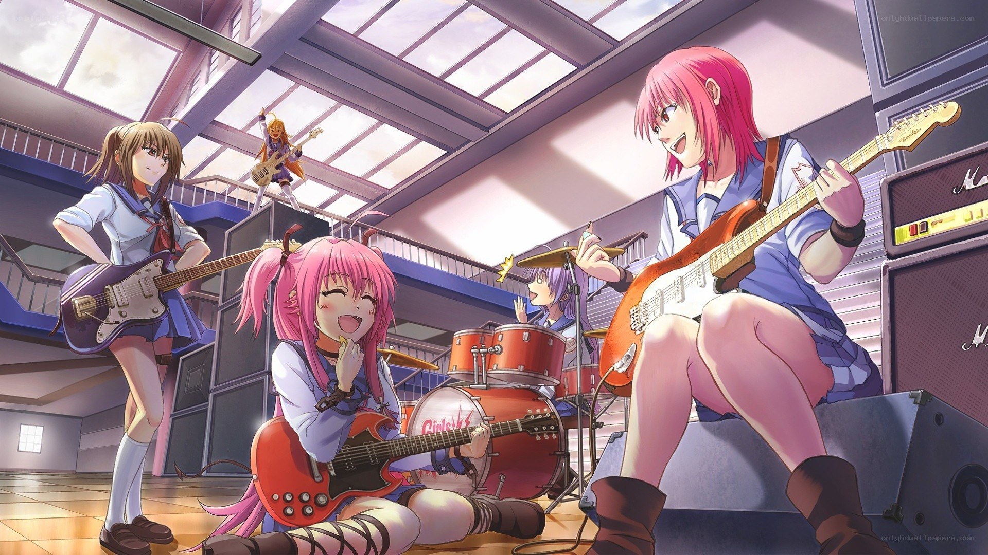 Anime band performing in a school