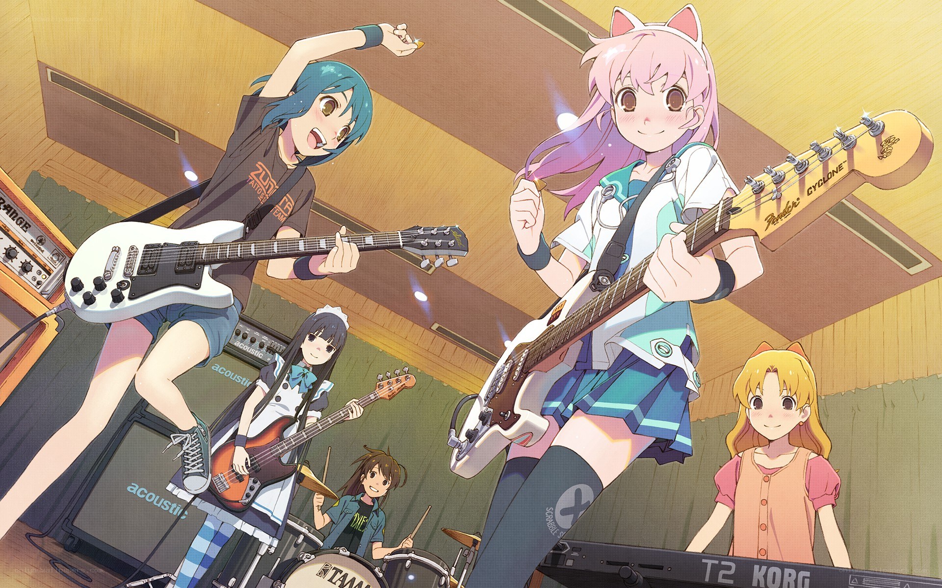 anime band performing in a studio