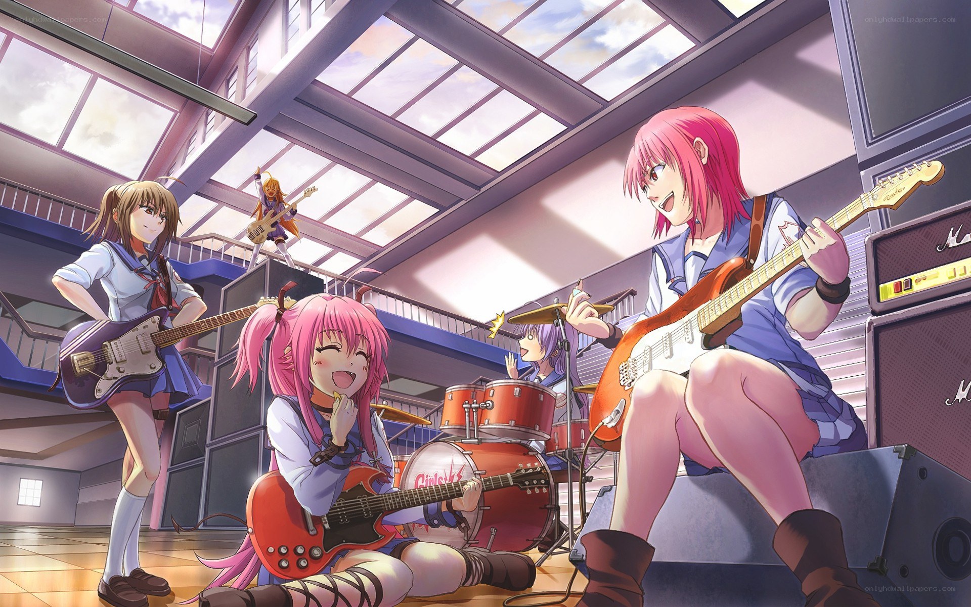 Anime band performing in school