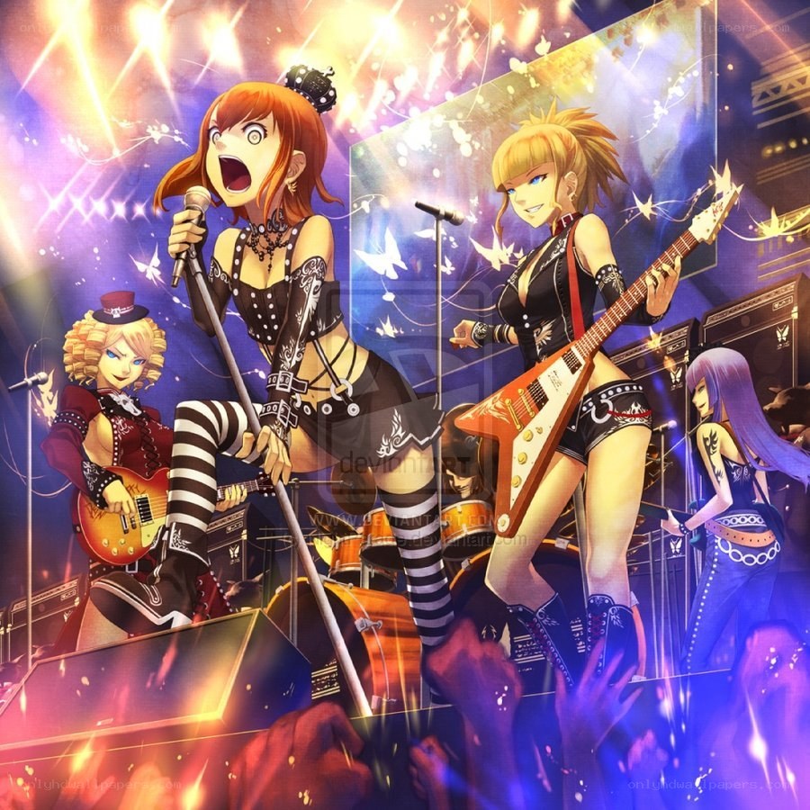 anime band performing on stage