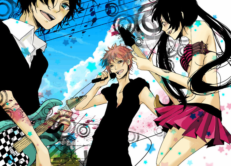 anime band performing on stage