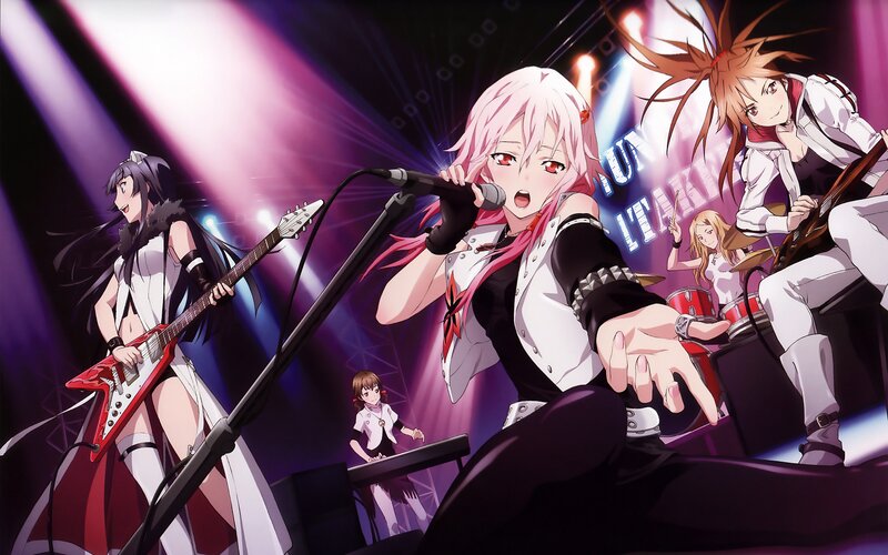 Anime Band Performing on Stage — Purple, Energetic
