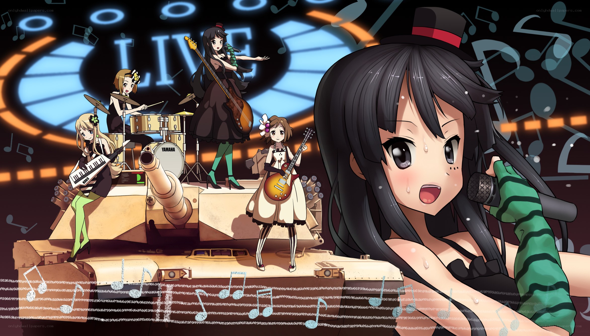 Anime band performing on tank