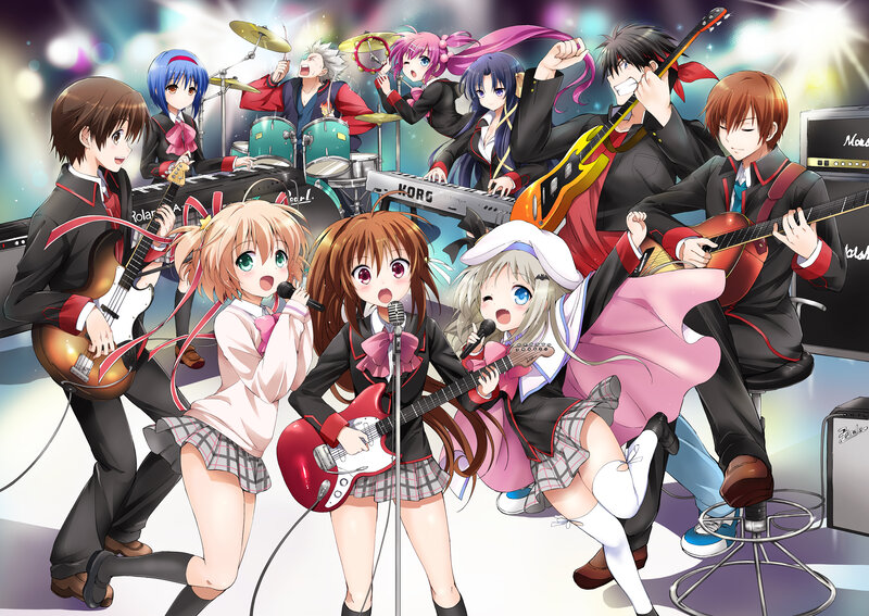Anime Band Performing — Pink, Energetic, Guitar
