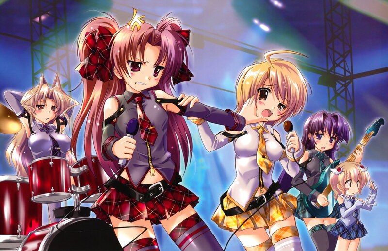 Anime Band Performing — Purple, Energetic, Night, Drum Set
