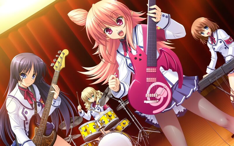 Anime Band Performing — Red, Energetic
