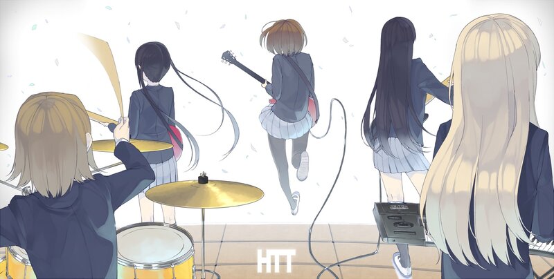 Anime Band Performing — White, Energetic