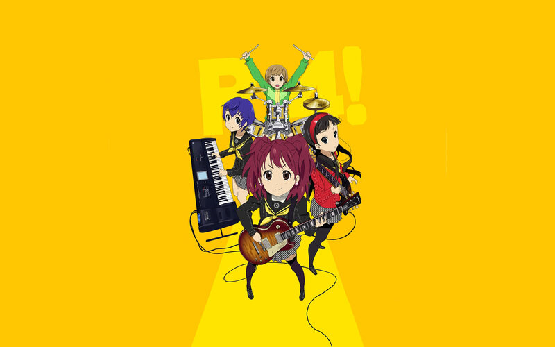 Anime Band Performing — Yellow, Energetic, Guitar