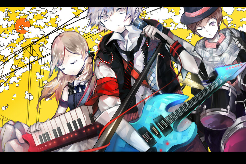 Anime Band Performing — Yellow, Energetic, Sunset