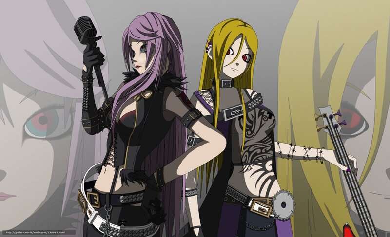 Anime band with microphones and bass