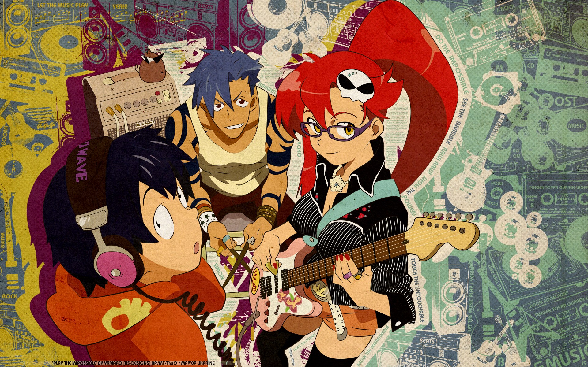 Anime band with musical instruments