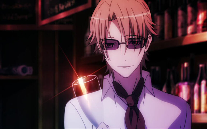 Anime Bartender Holding Glass