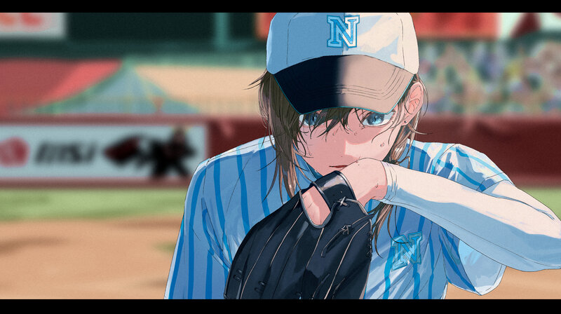 Anime Baseball Player — Blue