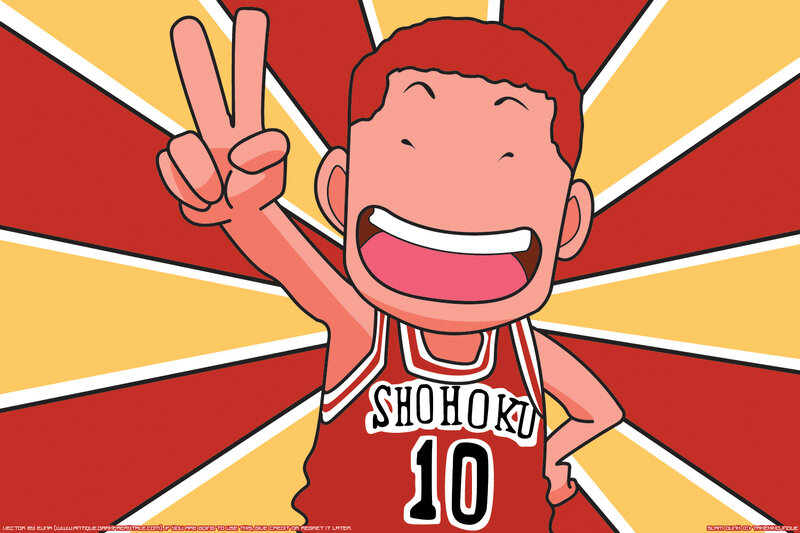 Anime basketball player victory
