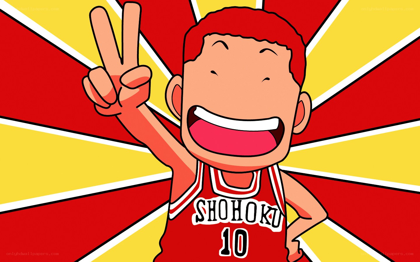 Anime basketball player victory