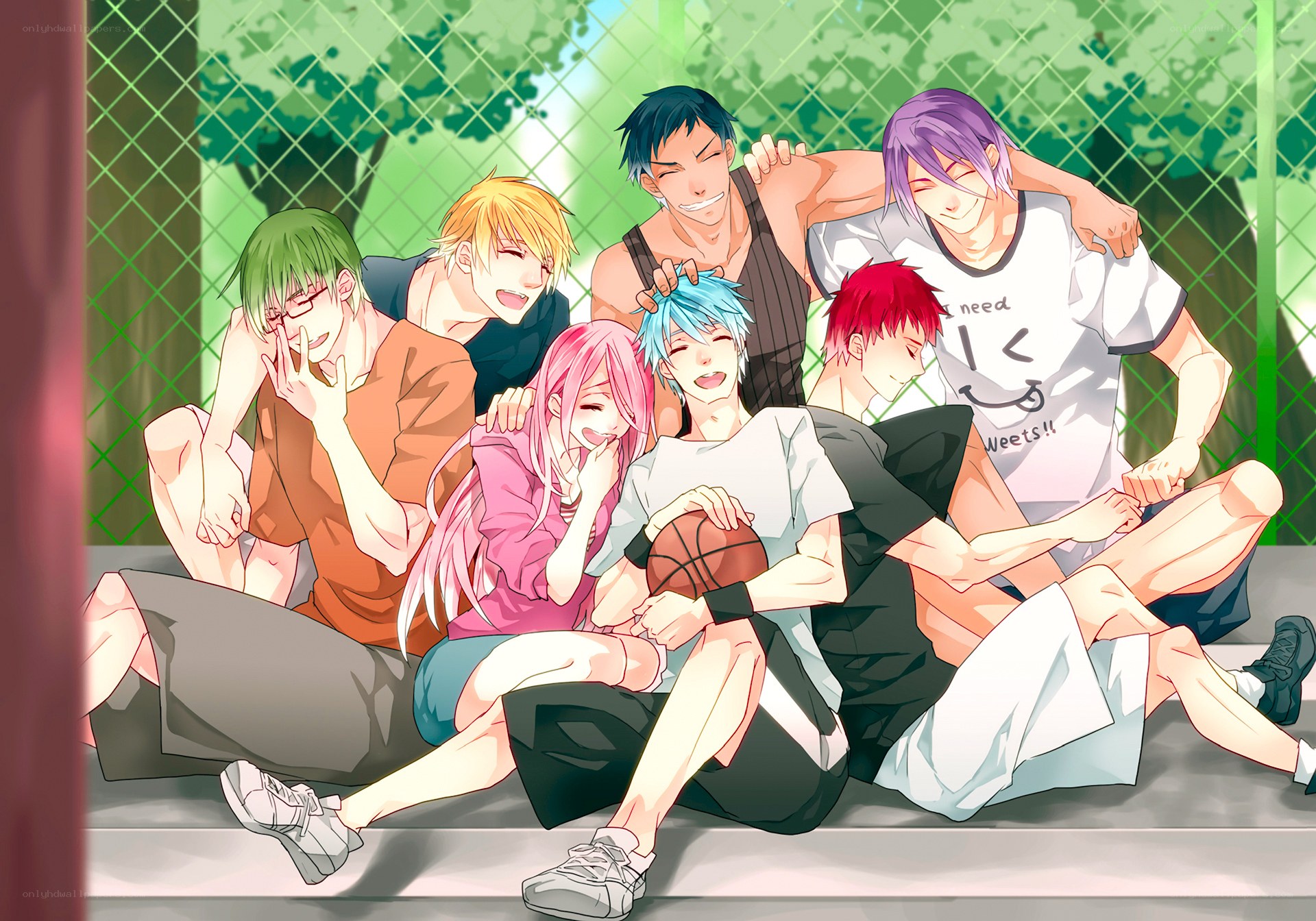 anime basketball team group