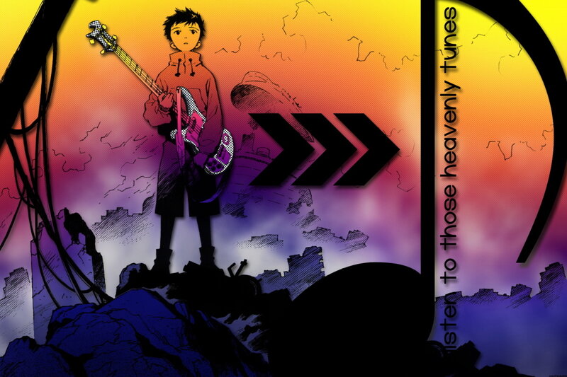 anime bassist on ruins