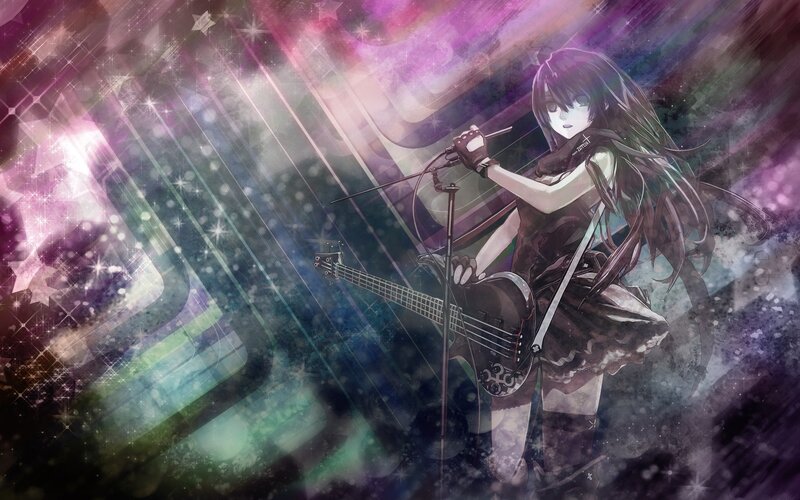 anime bassist on stage