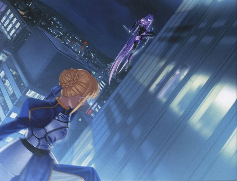 anime battle on skyscraper