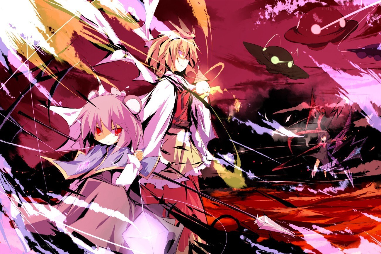 Anime battle scene with characters