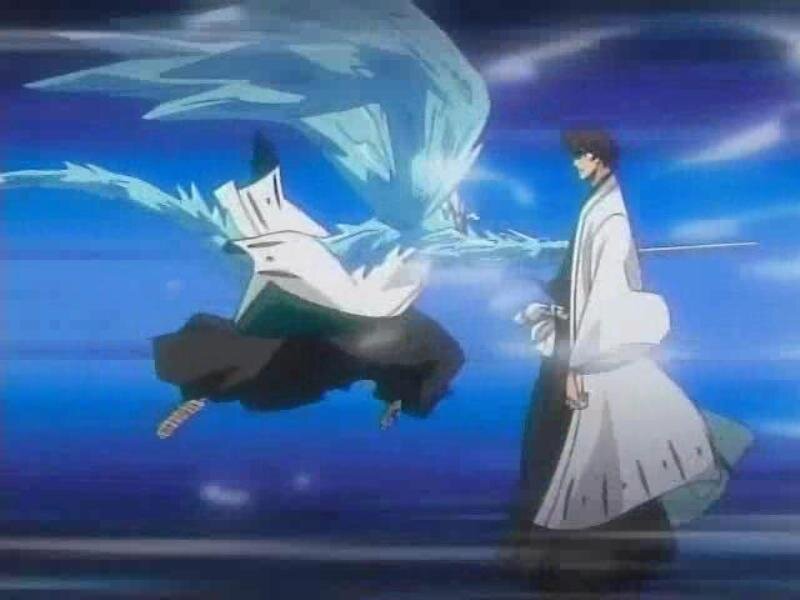 Anime battle scene with energy blast